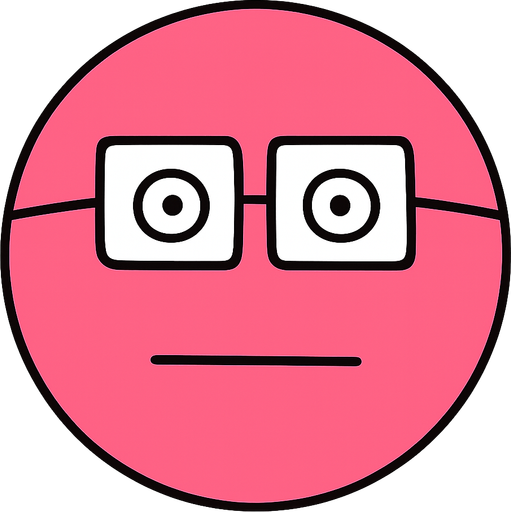 perfectly round, pink clever poker face. No background. Transparent background. Blank background. No shadows. 2d. In-Game asset. flat
