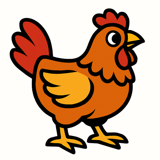 tavuk.
In-Game asset.  2d.  High contrast.  No shadows