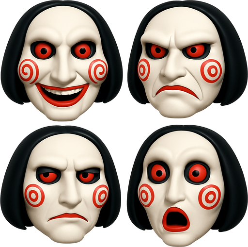 3D the Saw Scary but funny face meme. different faces look. face only
In-Game asset.  3D.  High contrast.  No shadows