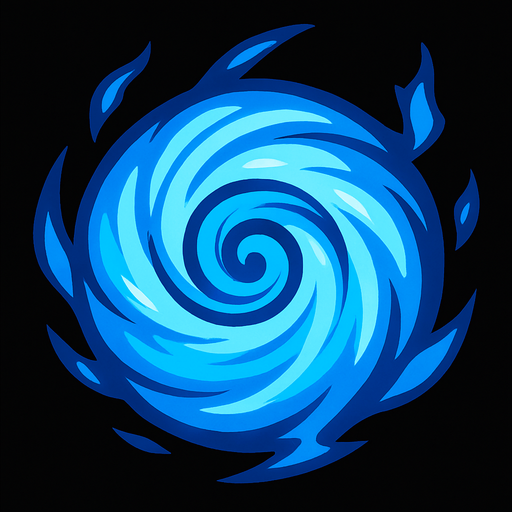 Mavi top rasengan top.
In-Game asset.  2d.  High contrast.  No shadows