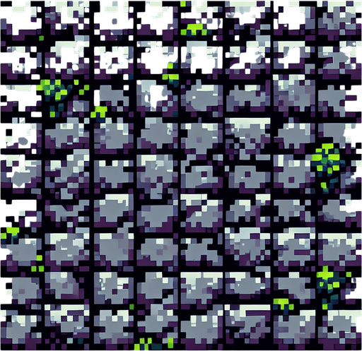 8 bit stone brick dungeon floor with a tiny amount of moss with tinny little bricks and very low contrast make it  darker to.
Single Game Texture. In-Game asset. 2d. Blank background.. No shadows.