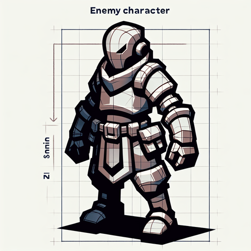 Enemy.
Single Game Texture. In-Game asset. 2d. Blank background. High contrast. No shadows.
