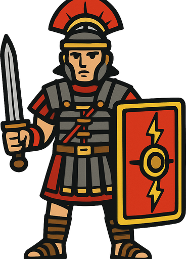 Roman Legioner.
In-Game asset.  2d.  High contrast.  No shadows
