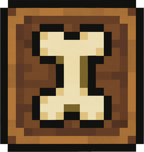 Pixel bone BLOCK.
In-Game asset.  2d.  High contrast.  No shadows