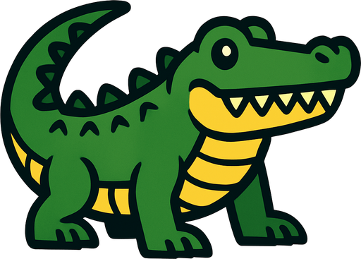 Crocodile.
In-Game asset.  2d.  High contrast.  No shadows