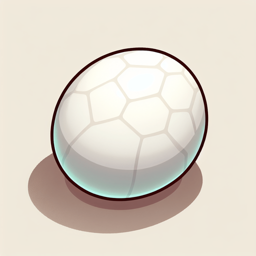 white plain sea turtle egg.
Single Game Texture.  In-Game asset.  2d.  Blank background.  High contrast.  No shadows