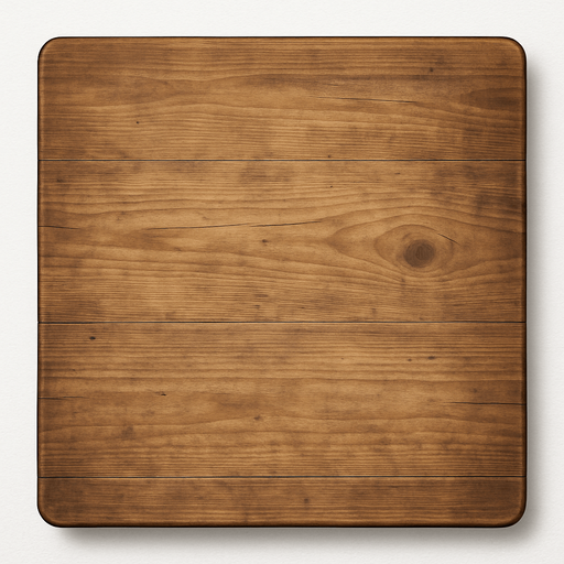 Üstten görünüm table - Yazısız - Gerçekçi.
In-Game asset.  2d.  High contrast.  No shadows