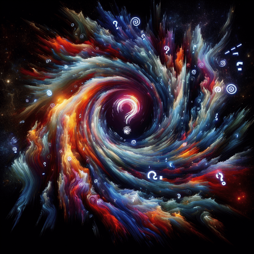 A jagged tear or swirling vortex in space, leaking multi-colored, chaotic energy. Could incorporate shifting, abstract symbols or question marks within the rift..
Single Game Texture.  In-Game asset.  2d.  Blank background.  High contrast.  No shadows