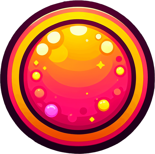 Simple flat icon, 200x200pixels, one bright color circle with border. No shadows, top down view, transparent background.
Single Game Texture. In-Game asset. 2d. Blank background. High contrast. No shadows.