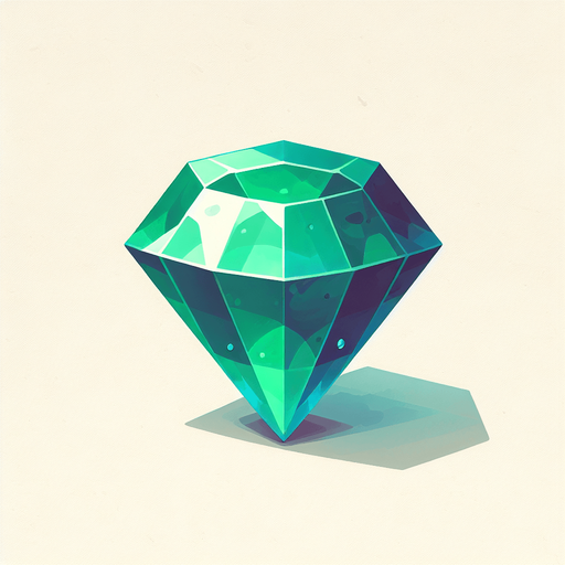 2d emerald phtoto.
Single Game Texture. In-Game asset. 2d. Blank background. High contrast. No shadows.