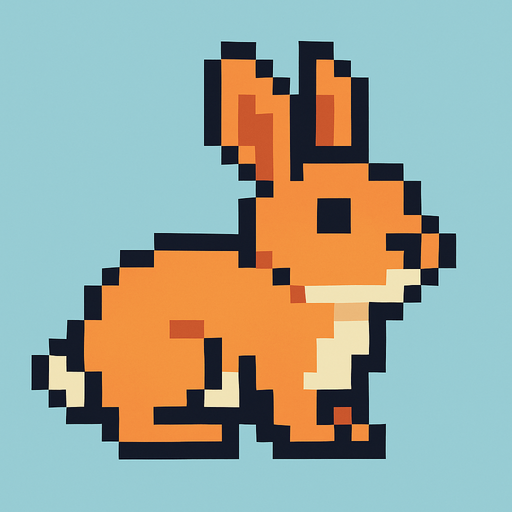 rabbit pixel.
In-Game asset.  2d.  High contrast.  No shadows