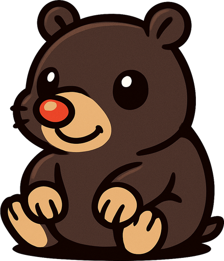 tatlı ve küçük yavru bir köstebek.
In-Game asset.  2d.  High contrast.  No shadows