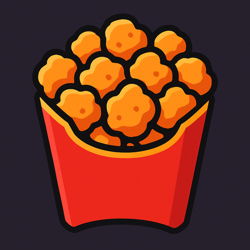 Popcorn chicken.
In-Game asset.  2d.  High contrast.  No shadows