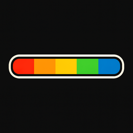 Barra de progreso de colores.
In-Game asset.  2d.  High contrast.  No shadows