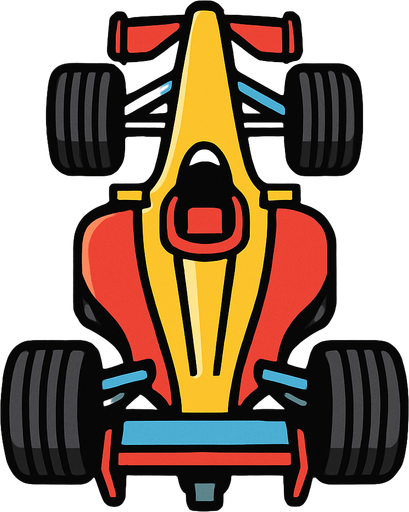 formela 1 car pointing up.
In-Game asset.  2d.  High contrast.  No shadows