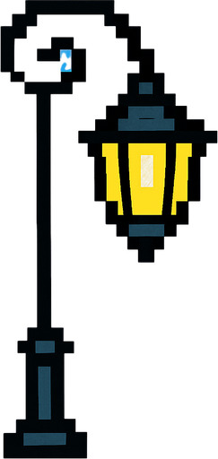 street lamp pixel.
In-Game asset.  2d.  High contrast.  No shadows