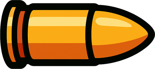 bullet.
In-Game asset.  2d.  High contrast.  No shadows