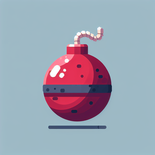 bomb Single Game Texture. In-Game asset. 2d. No shadows. flat. detailed