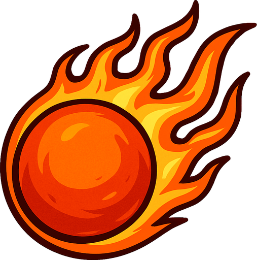 bola de fuego.
In-Game asset.  2d.  High contrast.  No shadows