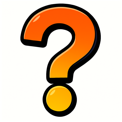 A giant question mark. Anime style..
In-Game asset.  2d.  High contrast.  No shadows