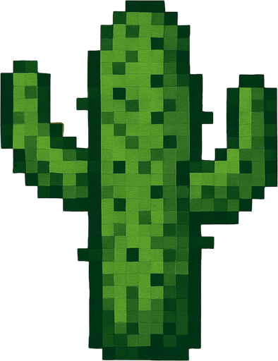 vazoda olmayan bir çöl kaktüsü yap pixel şekilde.
In-Game asset.  2d.  High contrast.  No shadows