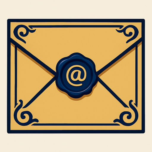 Carta de email elegante.
In-Game asset.  2d.  High contrast.  No shadows