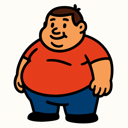 fat.
In-Game asset.  2d.  High contrast.  No shadows