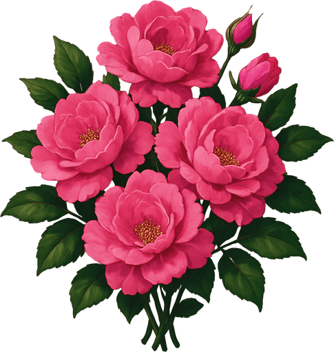 pink flower bouquet realistic.
In-Game asset.  2d.  High contrast.  No shadows