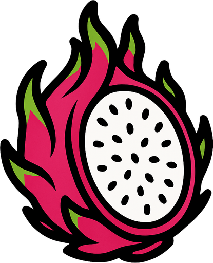 A dragonfruit.
In-Game asset.  2d.  High contrast.  No shadows