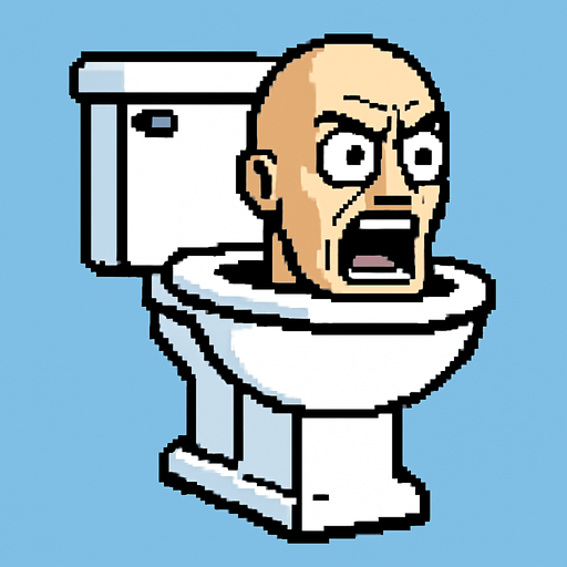 Skibidi toilet.
In-Game asset.  High contrast.  No shadows