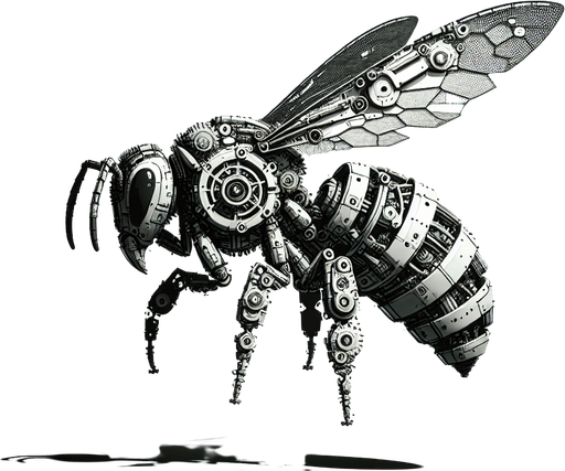A mechanical wasp.
Single Game Texture. In-Game asset. 2d. Blank background. High contrast. No shadows.