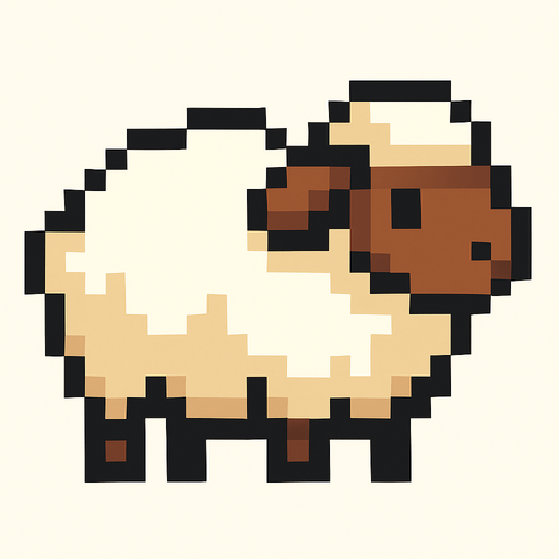 Koyun pixel.
In-Game asset.  2d.  High contrast.  No shadows