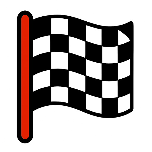 Imagen de bandera de carrera.
In-Game asset.  2d.  High contrast.  No shadows