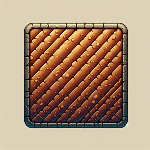 Create a tilled soil square.
Single Game Texture.  In-Game asset.  2d.  Blank background.  High contrast.  No shadows