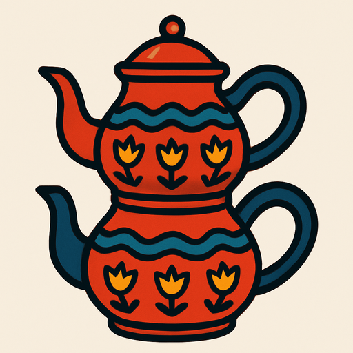 Make a kettle same turks.
In-Game asset.  2d.  High contrast.  No shadows