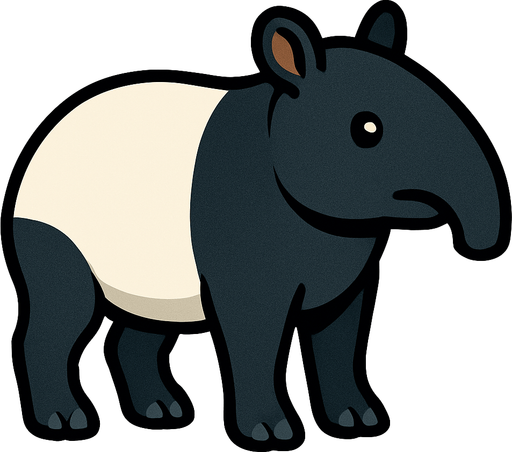 tapir.
In-Game asset.  2d.  High contrast.  No shadows