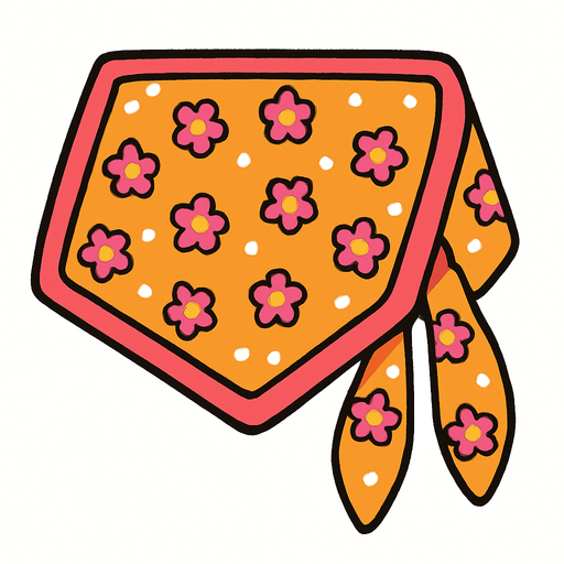 cute design scarf top view..
In-Game asset.  2d.  High contrast.  No shadows