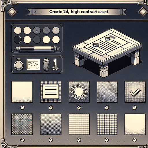 background like table to accept documents to background.
Single Game Texture. In-Game asset. 2d. Blank background. High contrast. No shadows.