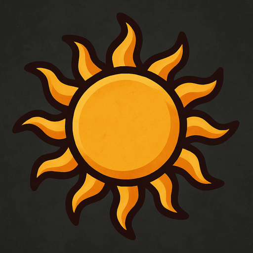 Sun.
In-Game asset.  2d.  High contrast.  No shadows