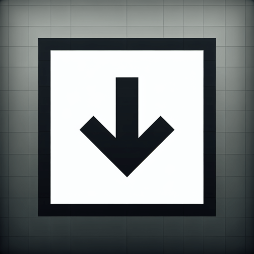 arrow pointing down.
Single Game Texture. In-Game asset. 2d. Blank background. High contrast. No shadows.