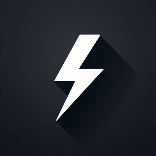 plain white lightning icon. black background