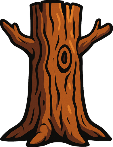 Tronco completo de un arbol animado.
In-Game asset.  2d.  High contrast.  No shadows
