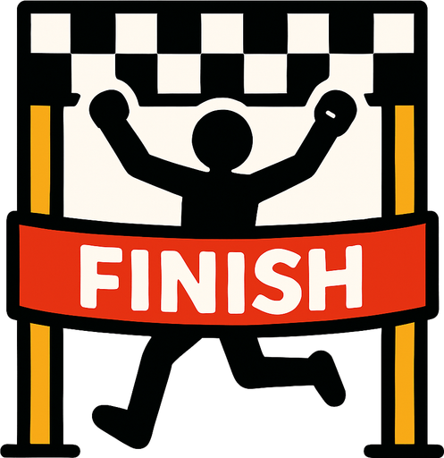running finish line.
In-Game asset.  2d.  High contrast.  No shadows