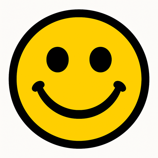 happy face.
In-Game asset.  2d.  High contrast.  No shadows. happy face