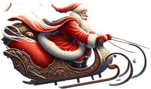 a pergament with a freezing santa on a sledge in the sky. There is the text: "using the stationary mode is useful, but only movement will warm you up"
