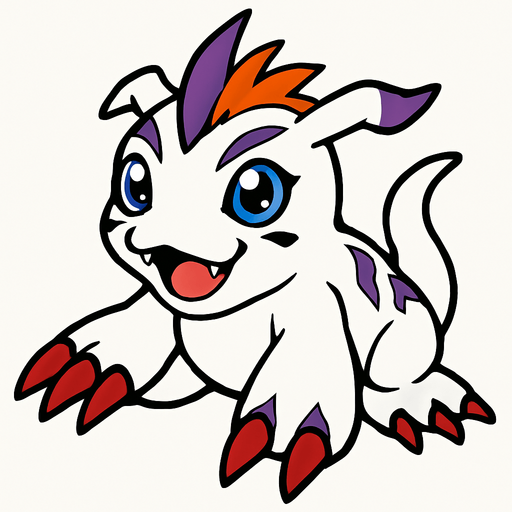 Gomamon.
In-Game asset.  2d.  High contrast.  No shadows