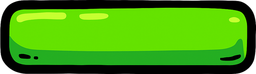 Barra verde horizontal estilo caricatura..
In-Game asset.  2d.  High contrast.  No shadows