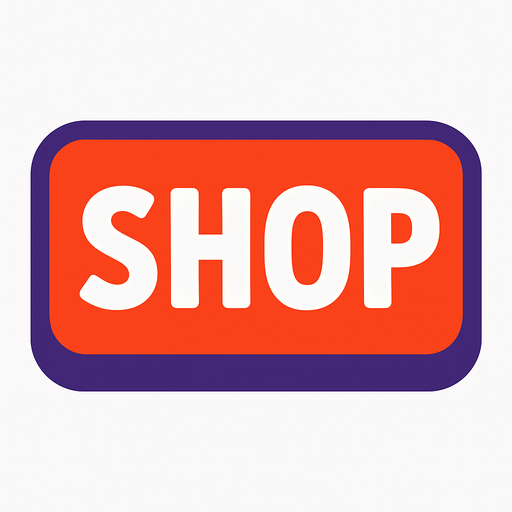 Shop button.
In-Game asset.  2d.  High contrast.  No shadows