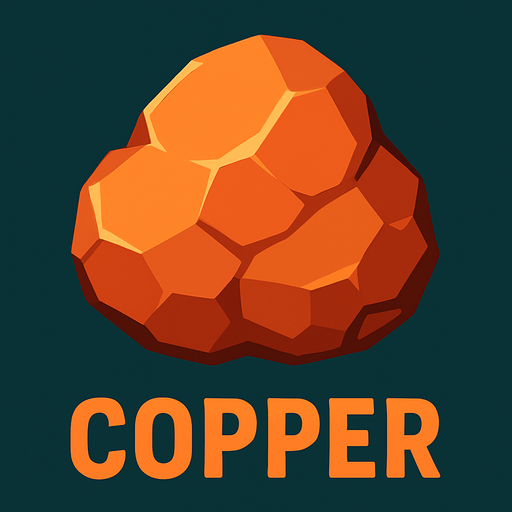Copper.
In-Game asset.  2d.  High contrast.  No shadows