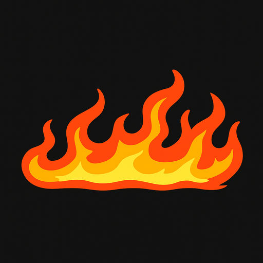 horizontal fire.
In-Game asset.  2d.  High contrast.  No shadows